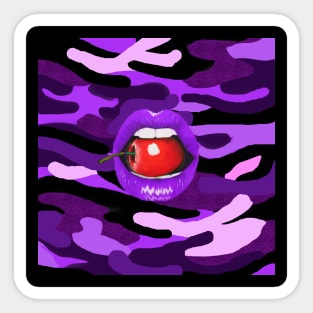 Purple Camo Lips Sticker
